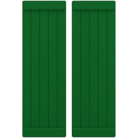 Ekena Millwork Americraft 5-Board Exterior Wood Joined Board-n-Batten Shutters w/ End Batten, ARW103BB518X65HGH, PR ARW103BB518X65HGH